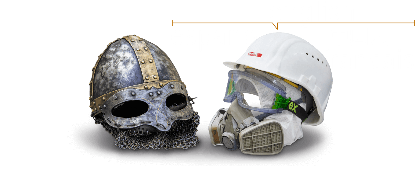 Ritterhelm gegenübergestellt Arbeitsschutz Auge Nase Atem Kopf